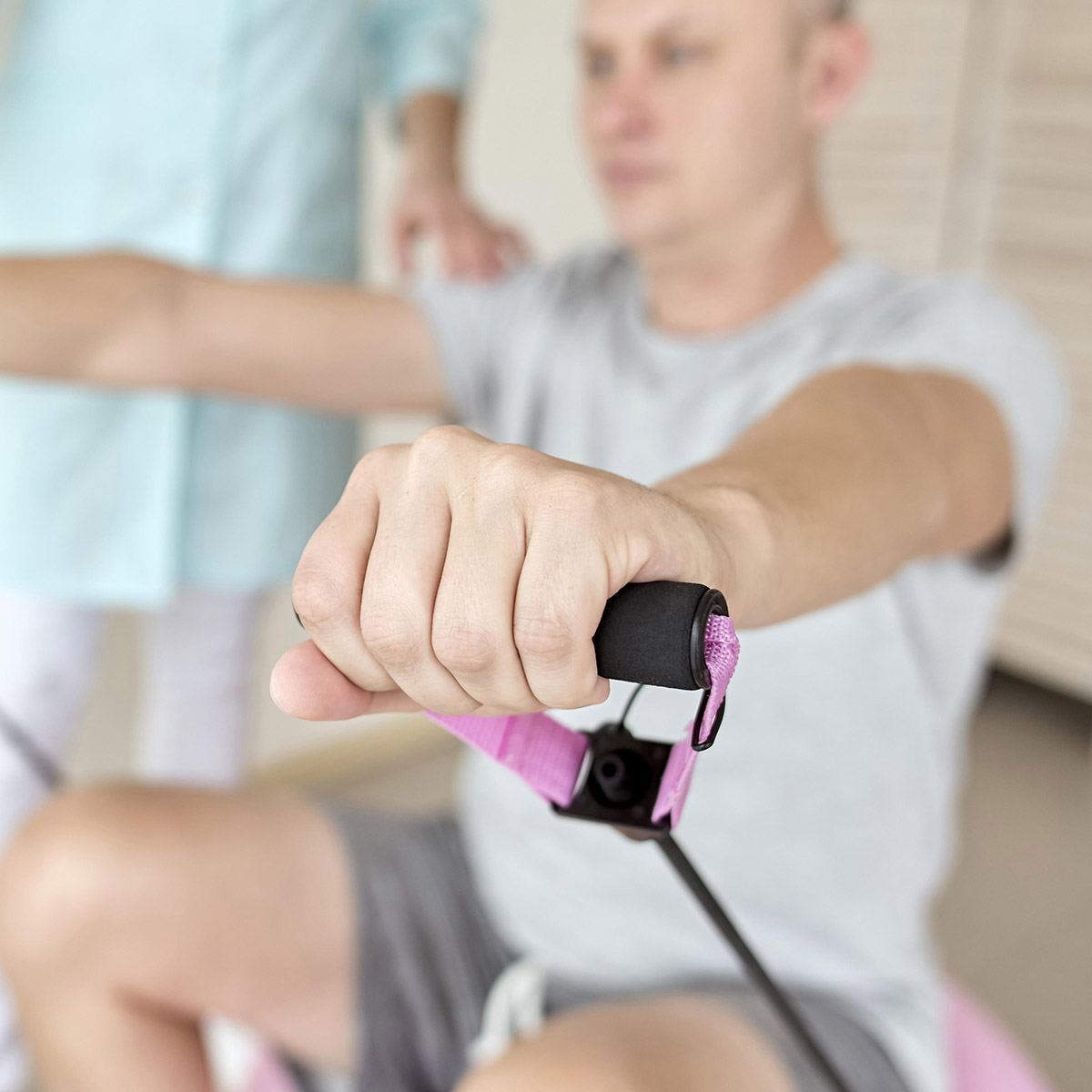 Patient doing neurological exercise